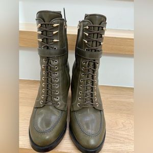 Givenchy Army Green Lace-up Boots